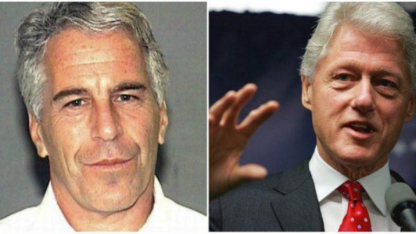 (L): Billionaire Jeffrey Epstein in a file booking photo. (Palm Beach County Sheriff's Office); (R): Former U.S. President Bill Clinton speaks at a news conference in New York City on April 11, 2005. (Spencer Platt/Getty Images)