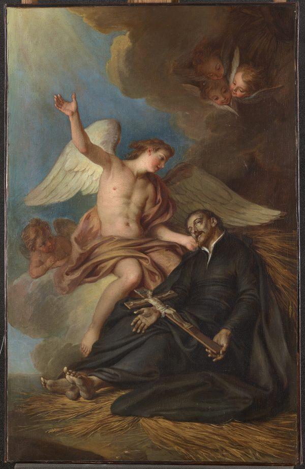 “The Death of Saint Francis Xavier,” 1749, by Charles-Antoine Coypel. Oil on canvas. National Museum of the Palace of Versailles and the Trianon, Versailles. (Christophe Fouin/Palace of Versailles (RMN-GP))