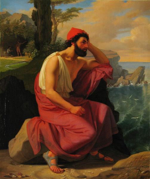 “Ulysses (Odysseus) on Calypso's Island,” 1830, by Ditlev Blunck. (Public Domain)