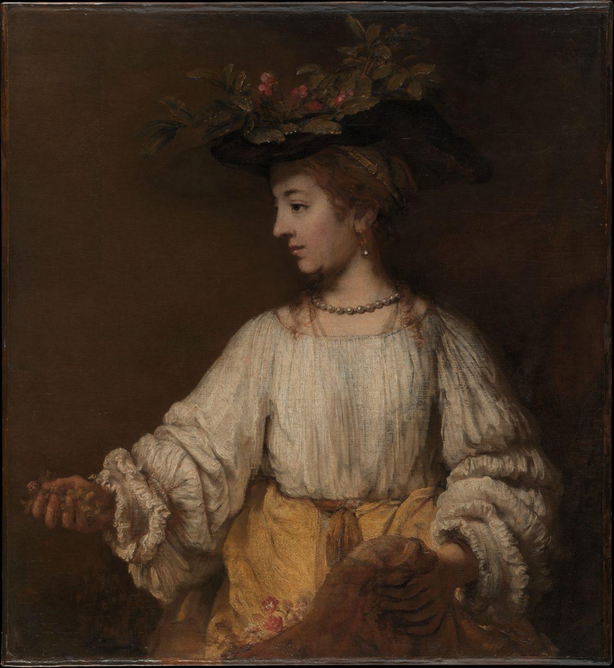 The warmth of this painting captivated me. “Flora,” circa 1654, by Rembrandt. Oil on canvas, 39 3/8 inches by 36 1/8 inches. Gift of Archer M. Huntington, in memory of his father, Collis Potter Huntington, 1926. (The Metropolitan Museum of Art)