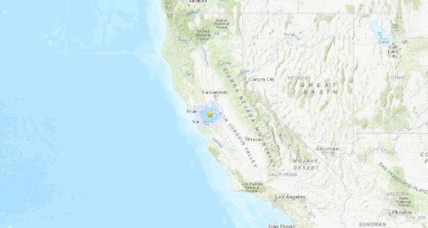 The tremor was centered about 7.7 miles east of Blackhawk and 8.2 miles north of Livermore, according to the agency, which said it occurred around 1:11 p.m. (USGS)