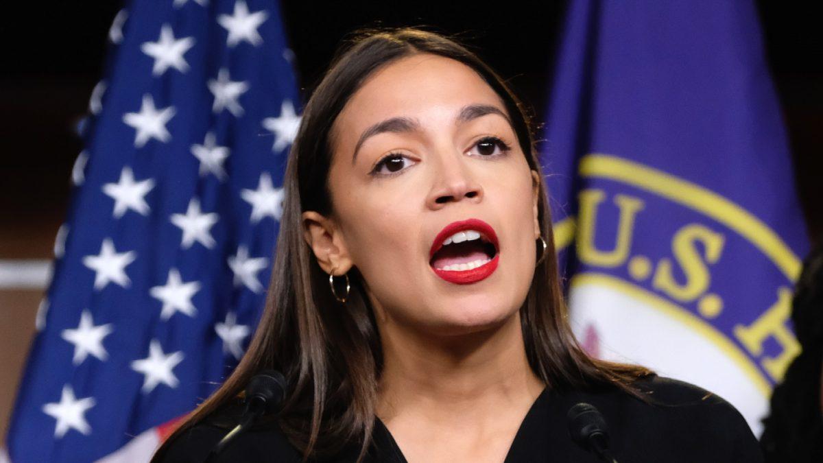 Rep. Alexandria Ocasio-Cortez (D-N.Y.) speaks during a press conference at the U.S. Capitol in Washington, on July 15, 2019. (Alex Wroblewski/Getty Images)