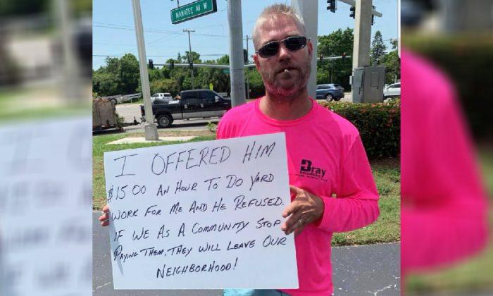 Business Owner Warns Public Not to Donate to Homeless Man Who Refused Job