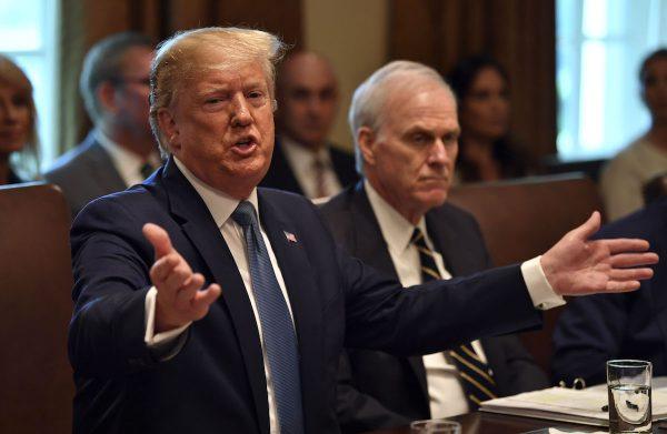 President Donald Trump participates in a Cabinet meeting at the White House on July 16, 2019. (Nicholas Kamm/AFP/Getty Images)