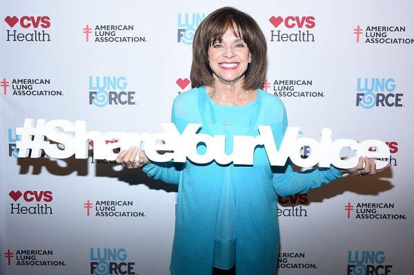 Valerie Harper steps out in New York City for the American Lung Association's LUNG FORCE as it launches its Share Your Voice initiative to raise awareness of the number one cancer killer of women, lung cancer, in New York City on May 12, 2015. (Theo Wargo/Getty Images for American Lung Association)