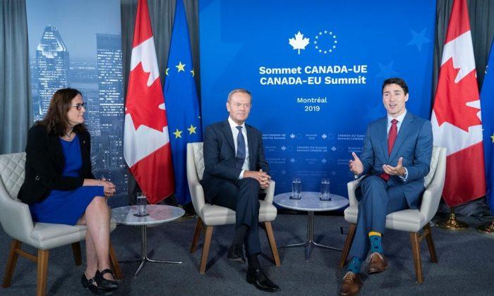 Trudeau, Tusk Open Talks at EU Summit on Canada EU Trade Agreement