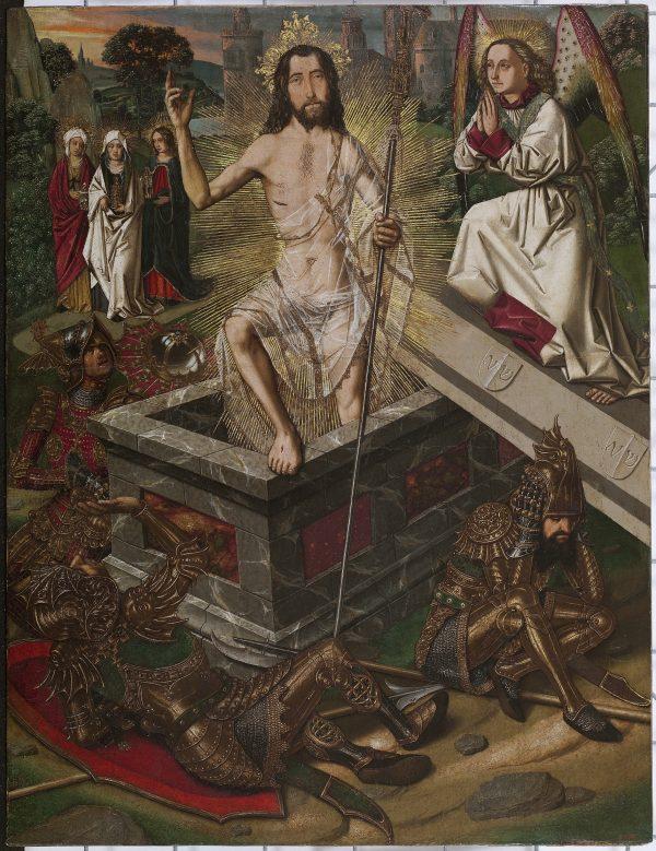 "Resurrection," about 1470-5 by Bartolomé Bermejo. Oil and gold on pine panel, 35 1/2 inches by 27 3/16 inches. (Museu Nacional d'Art de Catalunya 2019)