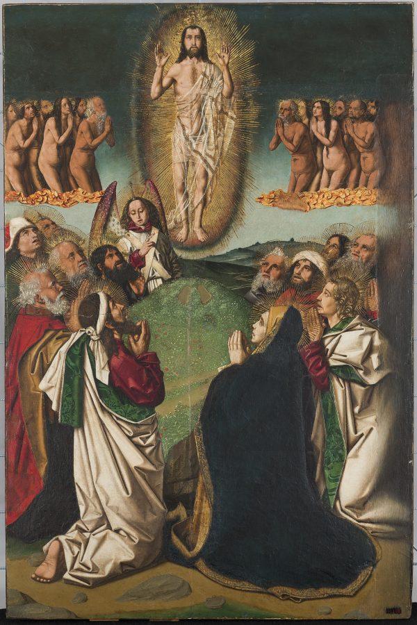 "Ascension," about 1470-5, by Bartolomé Bermejo. Oil and gold on pine panel, 41 1/16 inches by 27 3/16 inches. (Museu Nacional d'Art de Catalunya 2019)