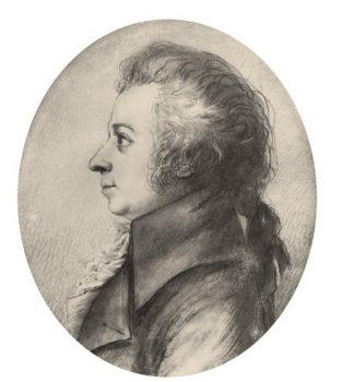 A silverpoint drawing of Wolfgang Amadeus Mozart from 1789.