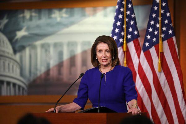 House Speaker Rep. Nancy Pelosi (D-Calif.) holds a press conference in the Capitol building, Washington, on March 7, 2019. (Charlotte Cuthbertson/The Epoch Times)