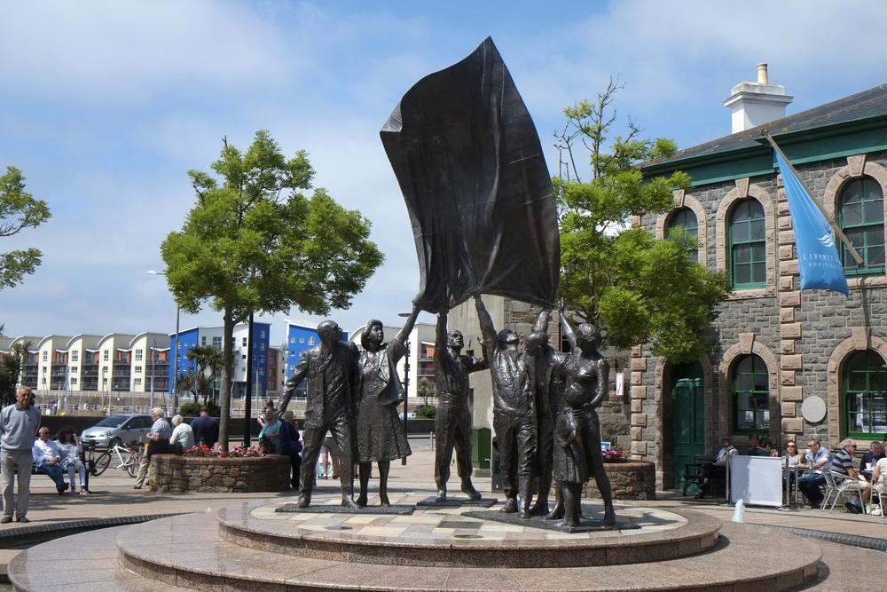 A monument in St. Helier's Liberation Square, commemorating the Jersey's liberation from German occupation. (Shutterstock)