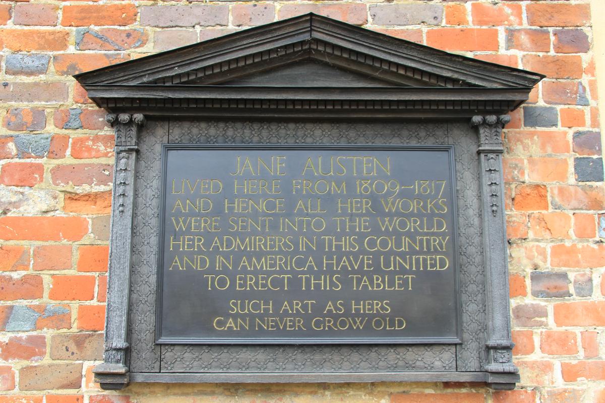 Memorial plaque at Jane Austen's House Museum. (Wibke Carter)