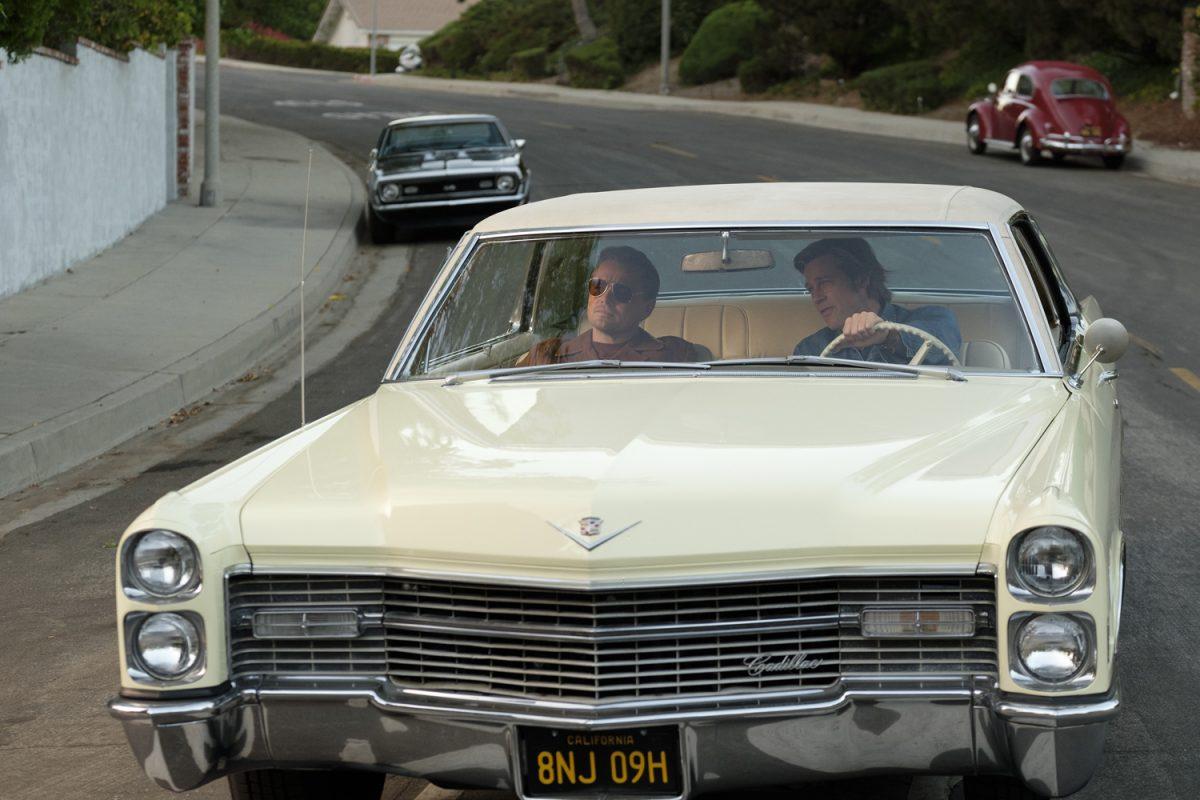 Leonardo DiCaprio (L) and Brad Pitt star in “Once Upon a Time in Hollywood.” (Andrew Cooper/Sony Pictures Entertainment)