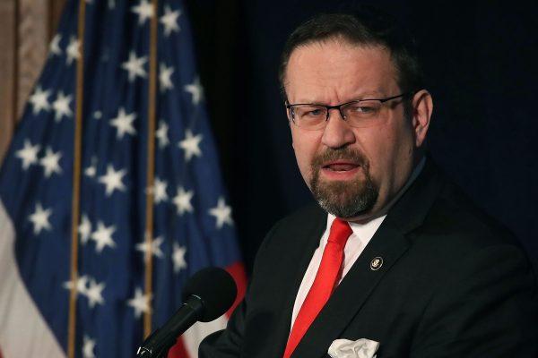 Sebastian Gorka, speaks at The Republican National Lawyers Association 2017 National Policy Conference in Washington on May 5, 2017. (Mark Wilson/Getty Images)