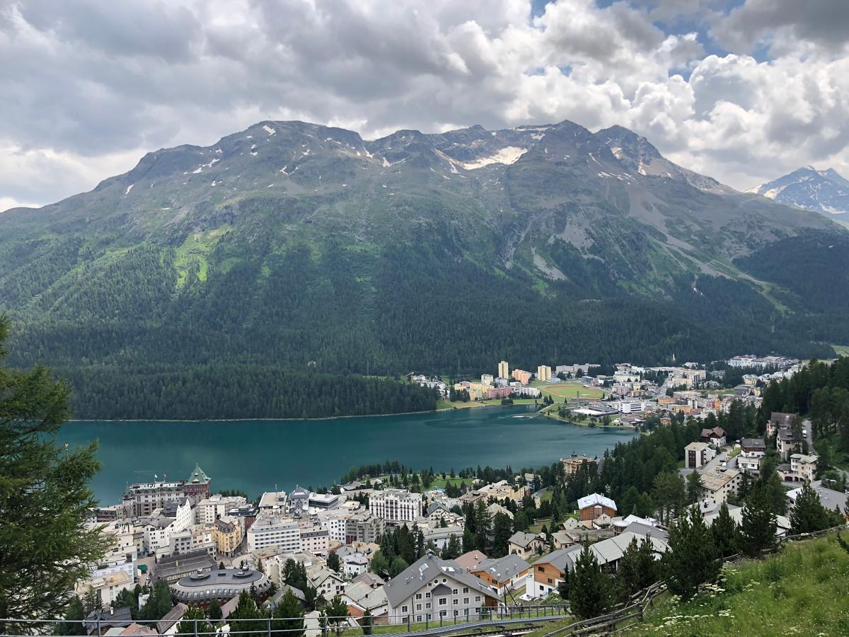 A view of St. Moritz and surrounding mountains. (Tim Johnson)