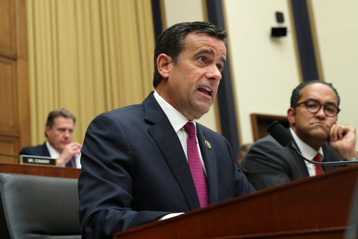 Representative John Ratcliffe (R-Texas) questions former Special Counsel Robert Mueller during a House Intelligence Committee hearing on the Office of Special Counsel's investigation into Russian Interference in the 2016 Presidential Election on Capitol Hill in Washington, on July 24, 2019. (Leah Millis/Reuters)