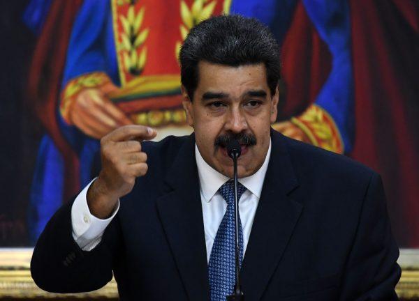 Venezuelan regime leader Nicolas Maduro speaks at the presidential palace in Caracas on June 27, 2019. (Yuri Cortez/AFP/Getty Images)