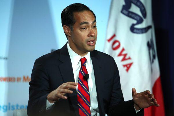 Democratic presidential candidate former U.S. Secretary of Housing and Urban Development Julian Castro speaks during the AARP and The Des Moines Register Iowa Presidential Candidate Forum in Bettendorf, Iowa, on July 16, 2019. (Justin Sullivan/Getty Images)