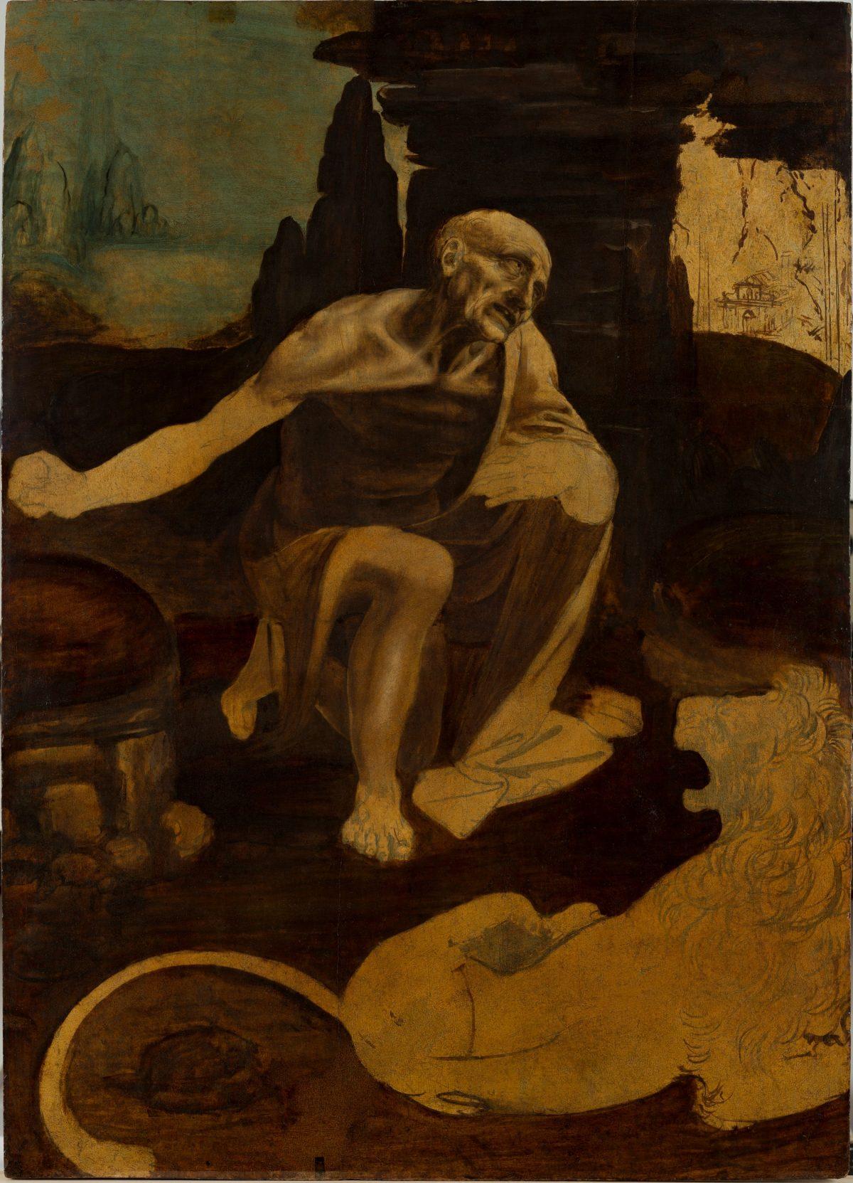 “Saint Jerome,” by Leonardo da Vinci. Tempera and oil on walnut paper, 41 inches by 30 inches. Vatican Museums, Rome. (The Metropolitan Museum of Art)