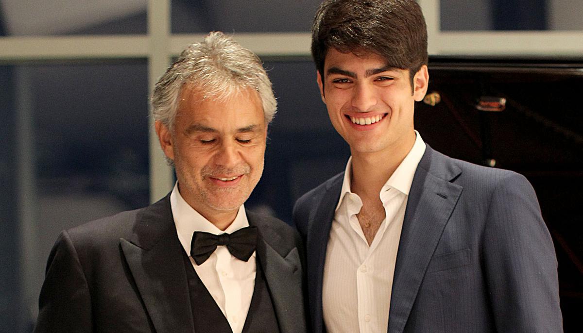 Andrea Bocelli and sons Amos and Matteo ANDREA BOCELLI WITH HIS