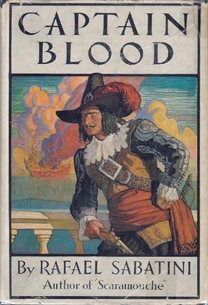 The 1922 dust jacket cover of Rafael Sabatini’s “Captain Blood: His Odyssey.” (Public Domain)