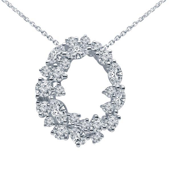 A pendant necklace featuring lab-grown diamonds. (Courtesy of ALTR Created Diamonds)