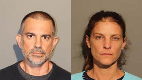 Booking photos of Fotis Dulos and Michelle Troconis following their arrests in connection with the disappearance of Dulos' estranged wife, Jennifer Dulos. (New Canaan Police Department)