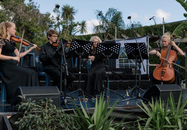 The C4-Strings quartet plays during the intermission at Opera in the Garden, on March 9, 2019. (Tracey Morris Photography)
