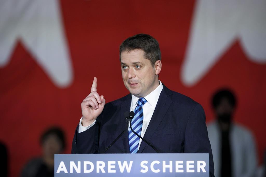 Conservative Party of Canada leader Andrew Scheer speaks at an event in Toronto on May 28, 2019. (Cole Burston/The Canadian Press)