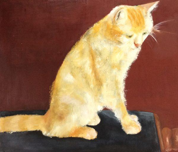 "My Cat," by Virginia Greco, age 11. Oil on board. (Courtesy of Virginia Greco)
