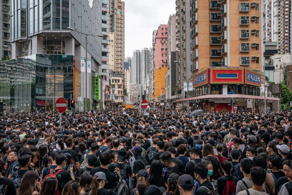 Protesters take part in a march during a demonstration in Hong Kong, on Aug. 3, 2019. (Anthony Kwan/Getty Images)