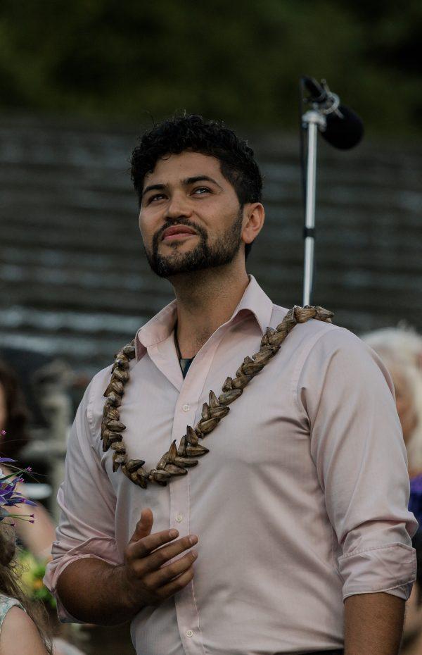 Baritone Kawiti Jack Waetford performs at Opera in the Garden, on March 9, 2019. (Tracey Morris Photography)