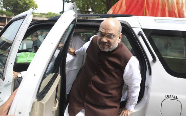 Indian Home Minister Amit Shah arrives at the Parliament in New Delhi, India, on Aug. 5, 2019. (Manish Swarup/AP Photo)