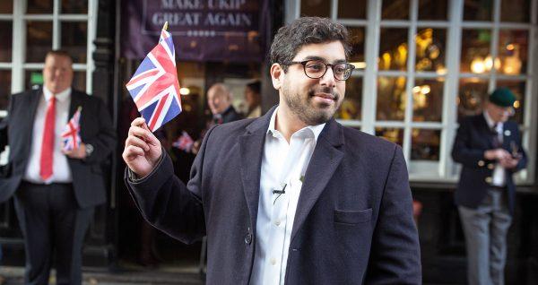 Conservative writer Raheem Kassam stands outside the Westminster Arms pub in London, U.K., on Oct. 28, 2016. (Dan Kitwood/Getty Images)