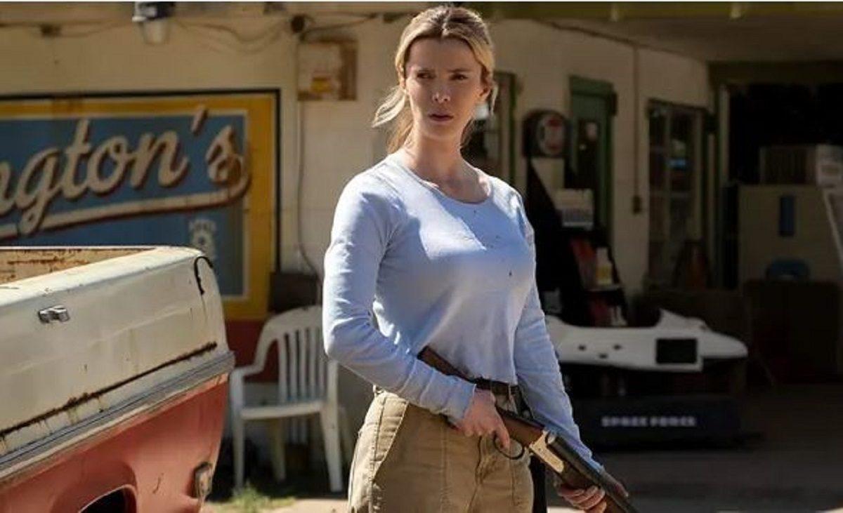 Betty Gilpin stars in "The Hunt," which is slated to hit theaters in September. (Universal Pictures)