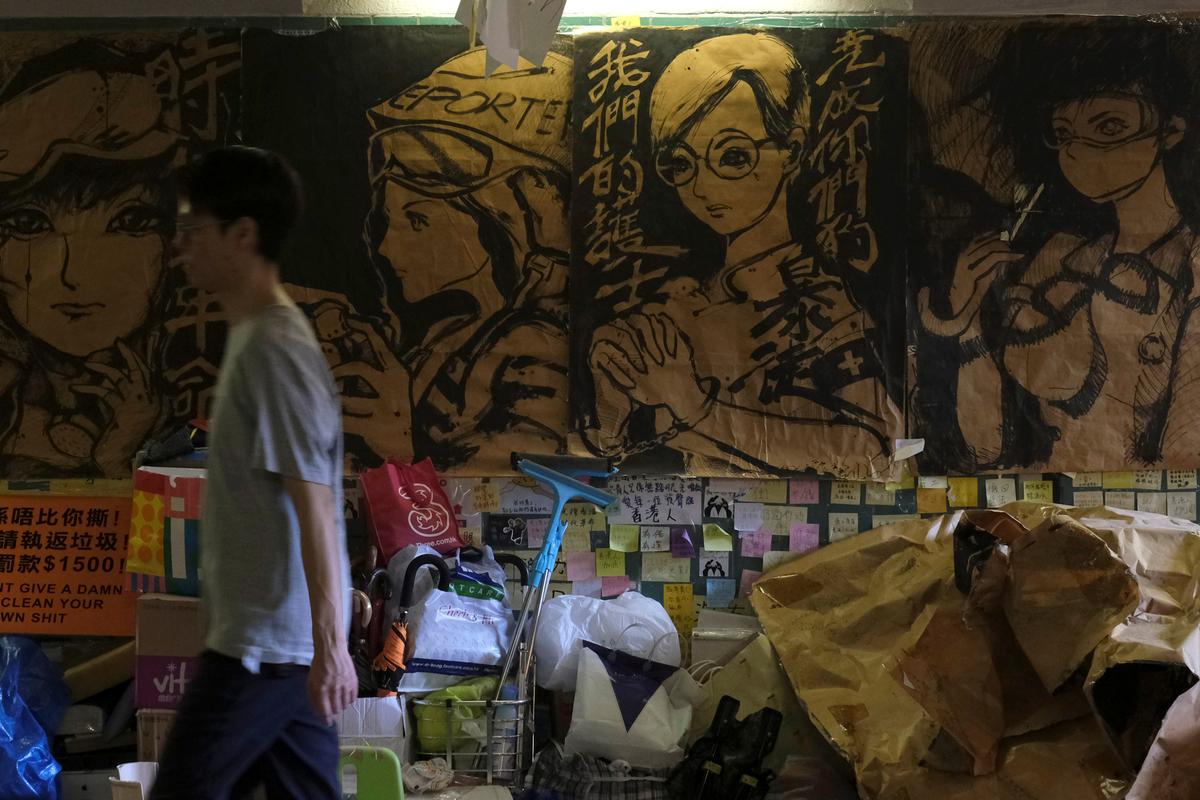 Memos and posters over anti-extradition bill are seen on "Lennon Walls" at Tai Po in Hong Kong, China on Aug. 9, 2019. (Tyrone Siu/Reuters)