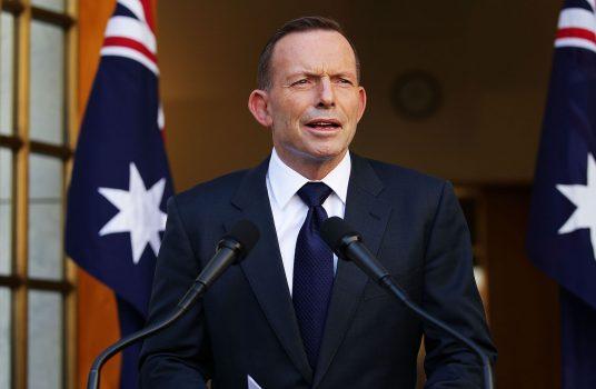 Tony Abbott addresses media at Parliament House in Canberra on Sept. 15, 2015. (Stefan Postles/Getty Images)
