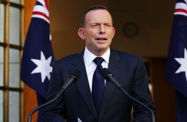 Tony Abbott addressed media at Parliament House in Canberra on Sept. 15, 2015. (Stefan Postles/Getty Images)