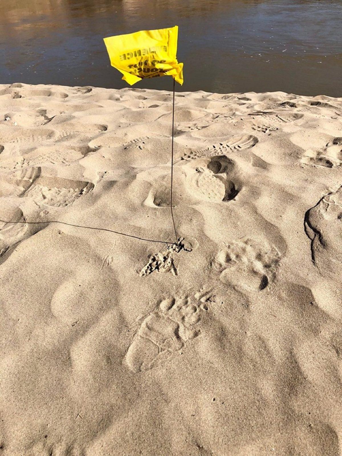 Utah Division of Wildlife Resources officials said they found the bear's tracks in the sand along the river. (Utah Division of Wildlife Resources/Twitter)