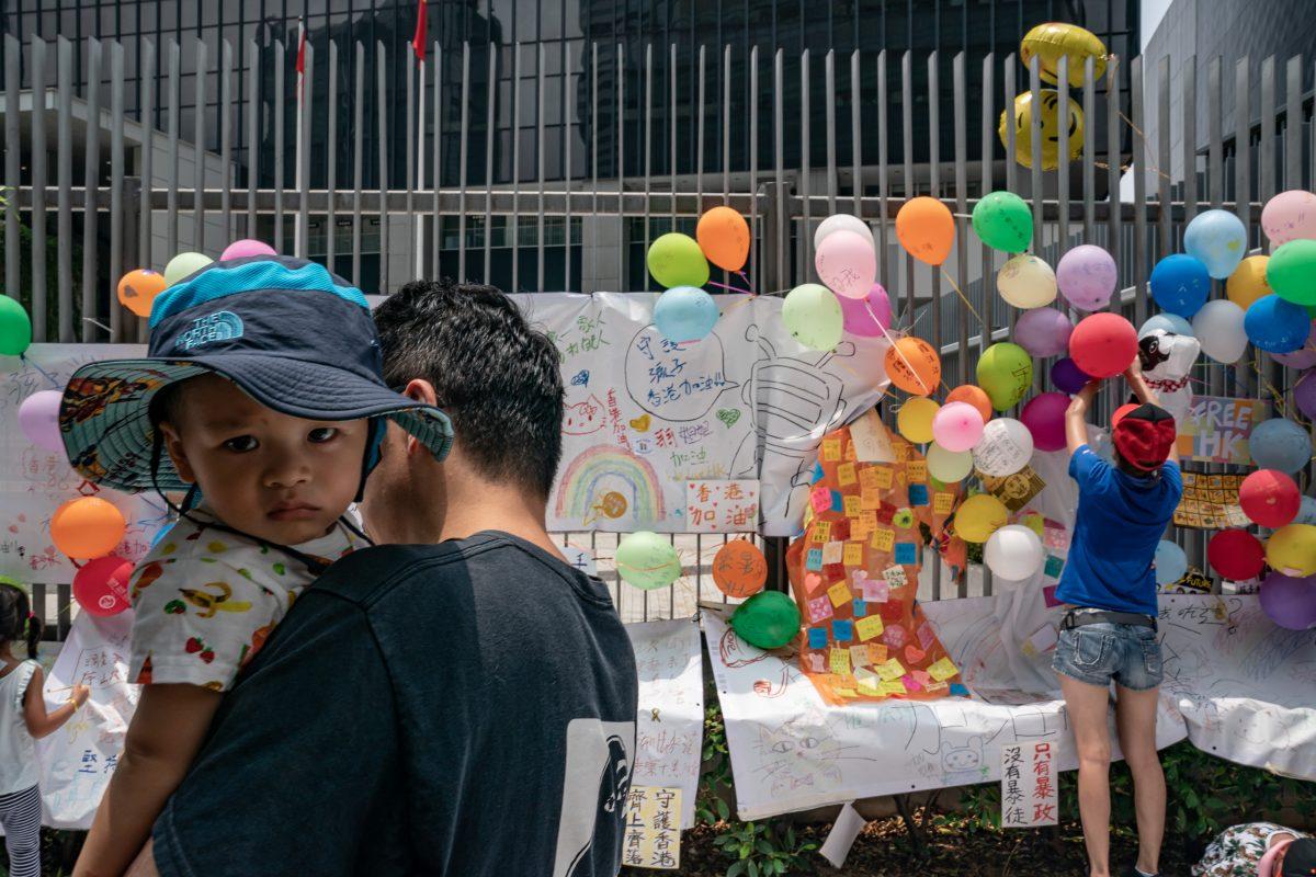 Families take part in the "Guard Our Children's Future" rally against the controversial extradition bill in Hong Kong, on Aug. 10, 2019. (Anthony Kwan/Getty Images)