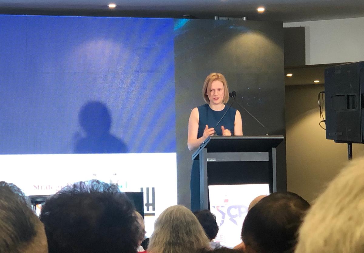 Australian Liberal Senator Amanda Stoker speaks at CPAC Australia in Sydney, Australia, on Aug. 9, 2019. (The Epoch Times)