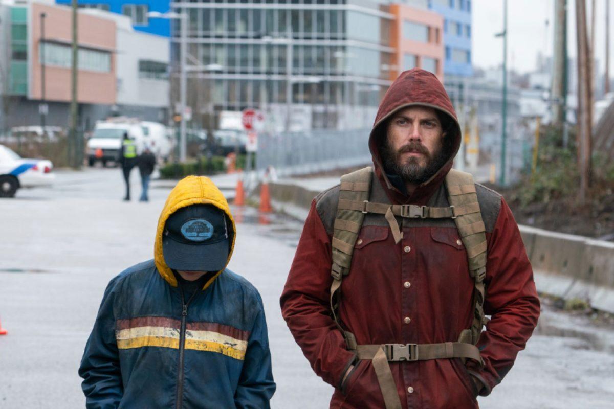 Daughter (Anna Pniowsky) and father (Casey Affleck) caught in a post-apocalyptic world, in “Light of My Life.” (Saban Films)
