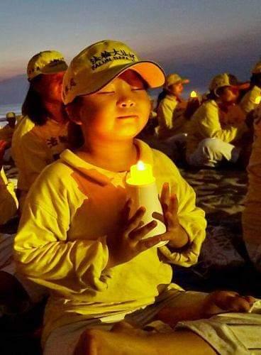 Mingxin, Ma Xiaoqin’s daughter, at a Falun Gong event in Indonesia in 2015. (Courtesy Ma Xiaoqin)