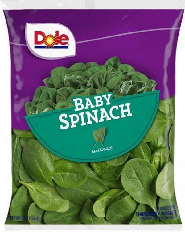 Dole Baby Spinach bags and clamshells were recalled due to the detection of salmonella in a sample. (Food and Drug Administration)