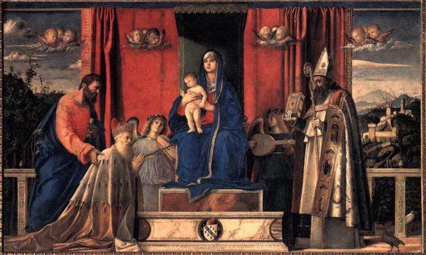 Bellini's Barbarigo Altarpiece featuring Doge Agostino Barbarigo. (Public Domain)