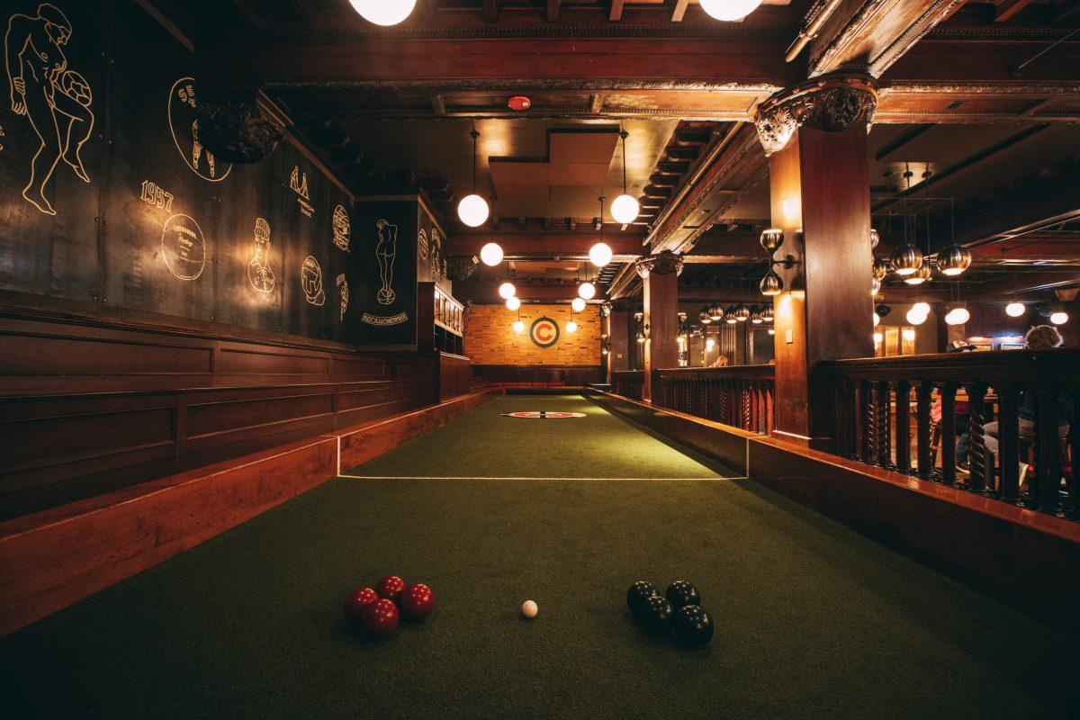 The bocce court at the Game Room at the Chicago Athletic Association Hotel. (Clayton Hauck)
