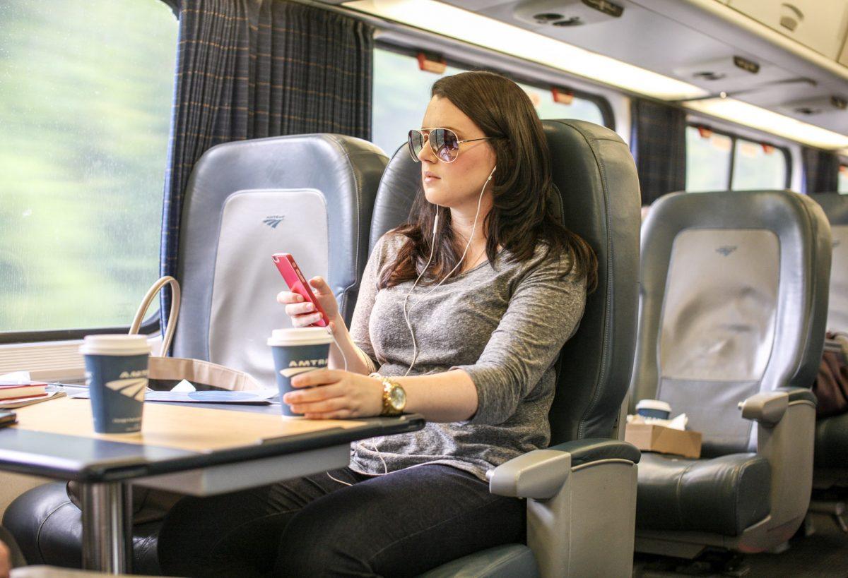 Aboard the Acela Express. (Amtrak)