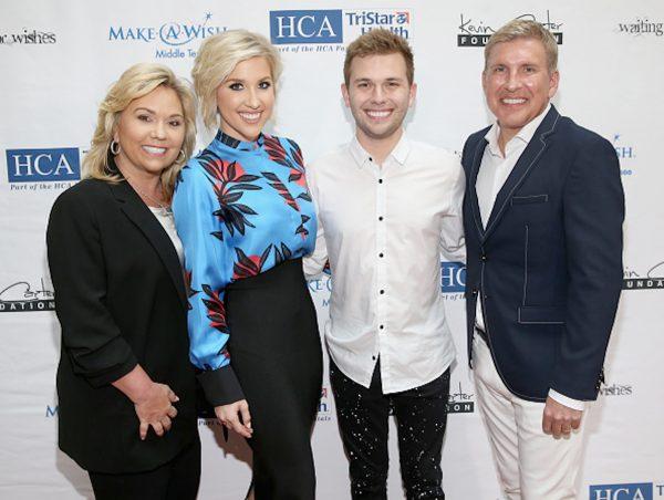 (L-R) Julie Chrisley, Savannah Chrisley, Chase Chrisley and Todd Chrisley from reality show, Chrisley Knows Best, attend the 17th annual Waiting for Wishes celebrity dinner at The Palm in Nashville, Tenn., on April 24, 2018. (Terry Wyatt/Getty Images for The Kevin Carter Foundation)