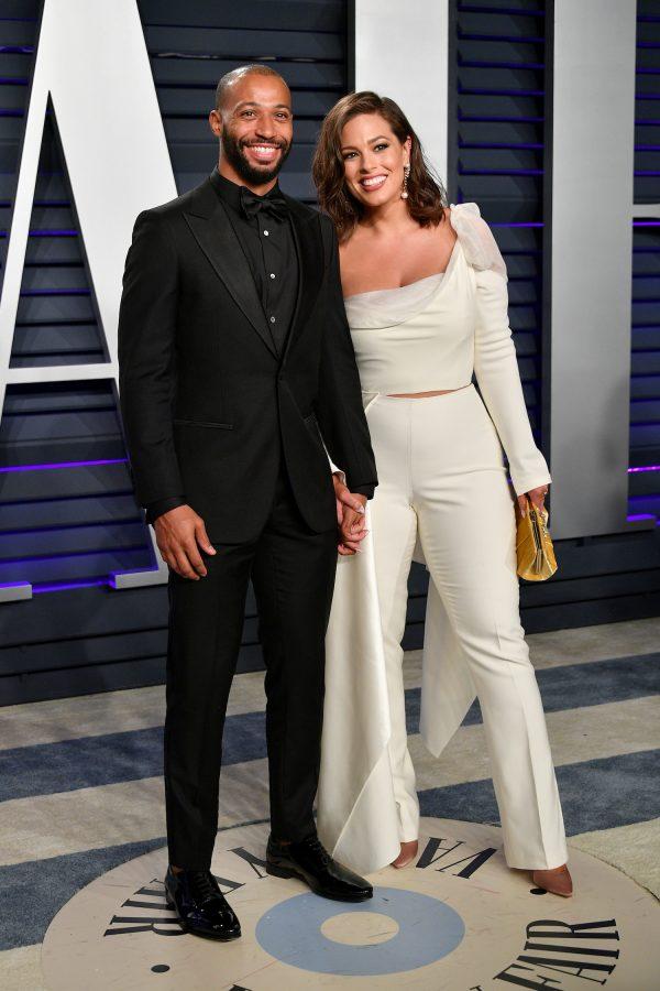 Justin Ervin (L) and Ashley Graham attend the 2019 Vanity Fair Oscar Party in Beverly Hills, Calif., on Feb. 24, 2019. (Dia Dipasupil/Getty Images)
