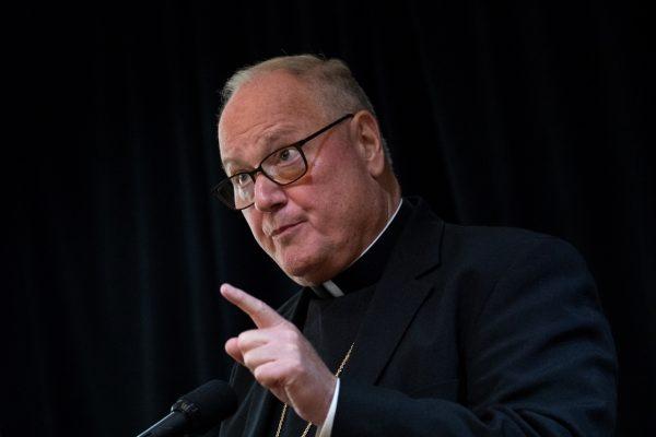 Cardinal Timothy Dolan, archbishop of New York, speaks during a news conference about the sexual abuse crisis within the Catholic Church at the headquarters of the Archdiocese of New York, in New York City, on Sept. 20, 2018. (Drew Angerer/Getty Images)